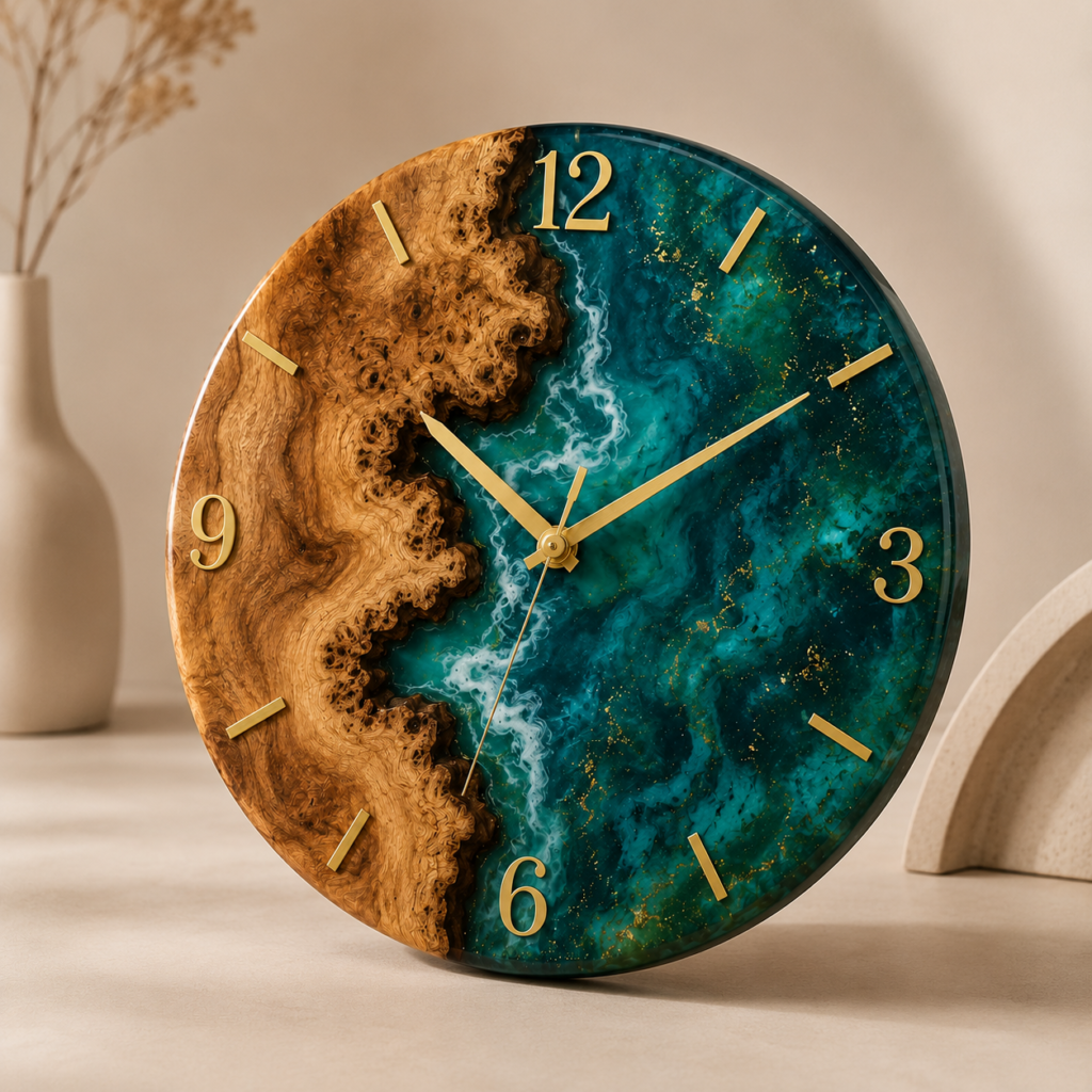 Wall Clock - Homemade Resin Art 1
