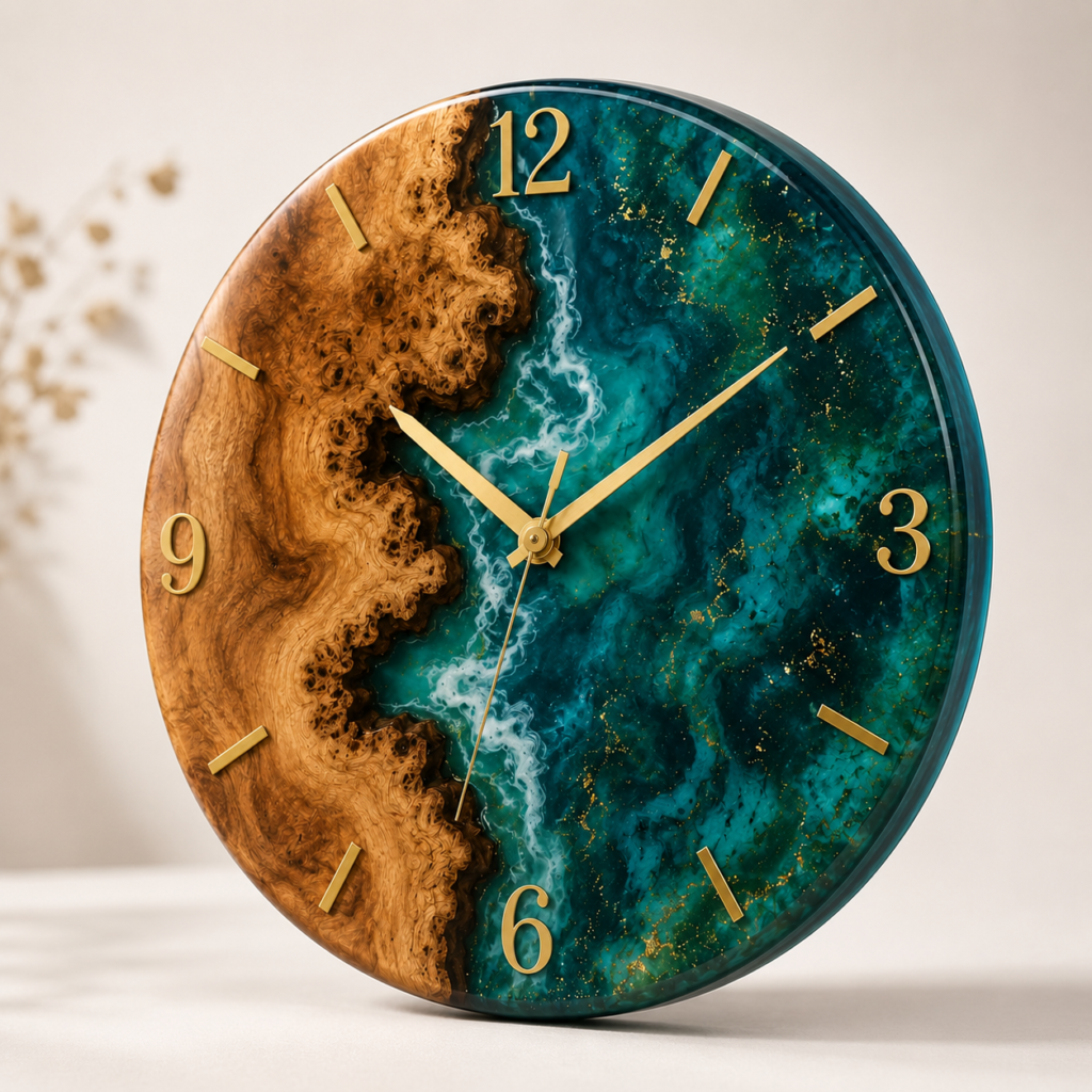 Wall Clock - Homemade Resin Art 1