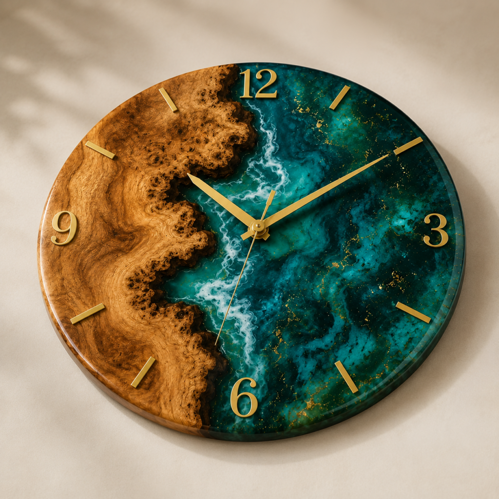 Wall Clock - Homemade Resin Art 1