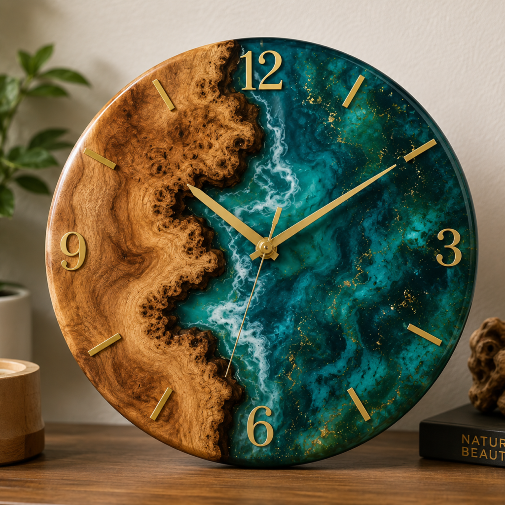 Wall Clock - Homemade Resin Art 1